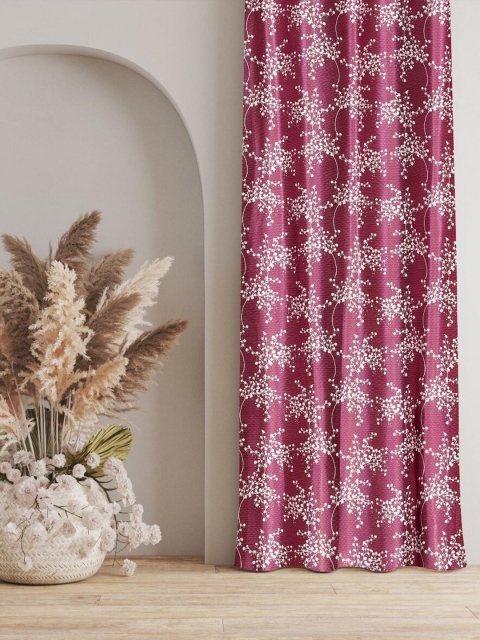 

MULTITEX Purple & White Set of 2 Floral Door Curtain