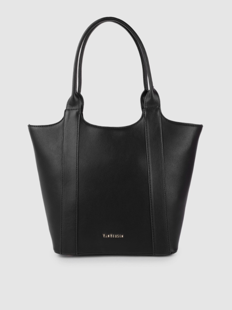 

Van Heusen Women Black Solid Structured Handheld Bag