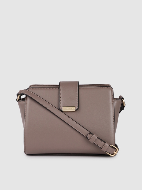 

Van Heusen Taupe Solid PU Regular Structured Sling Bag