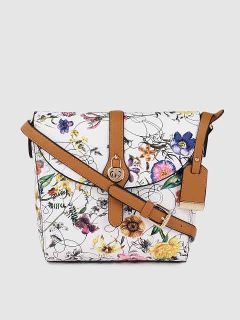 

Van Heusen Women Tan Brown Floral Printed Structured Sling Bag
