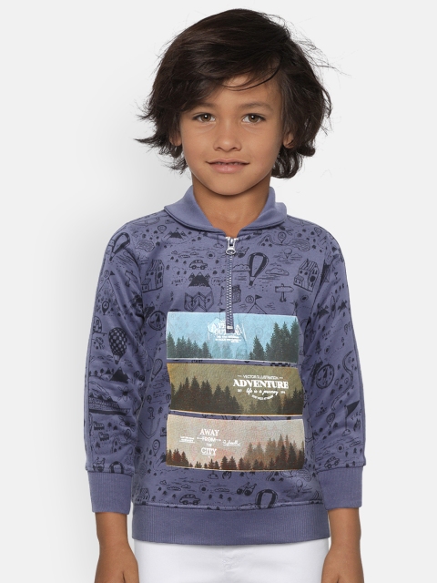 

Palm Tree Boys Blue & Black Printed Sweatshirt