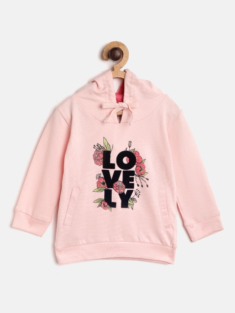 

Palm Tree Girls Peach-Coloured Printed Hooded Sweatshirt