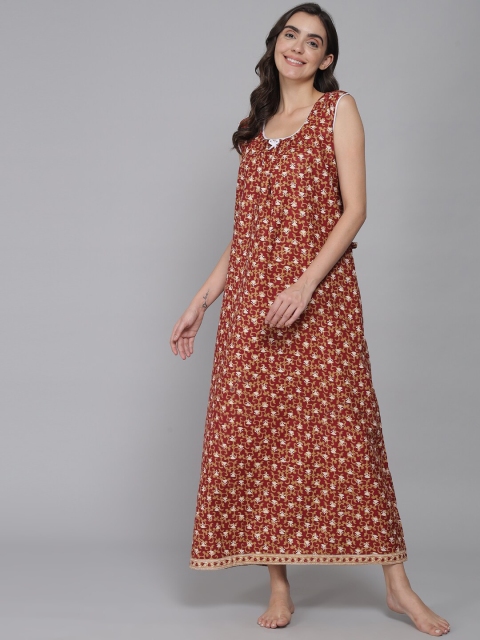 

Shararat Brown Printed Maxi Nightdress