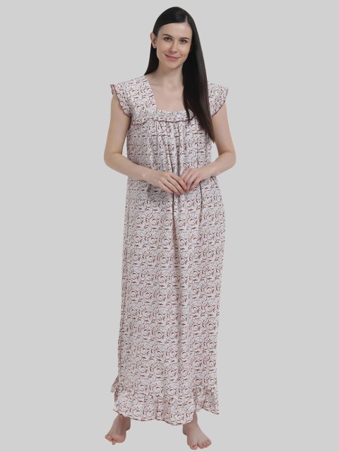 

Shararat Brown Printed Maxi Nightdress