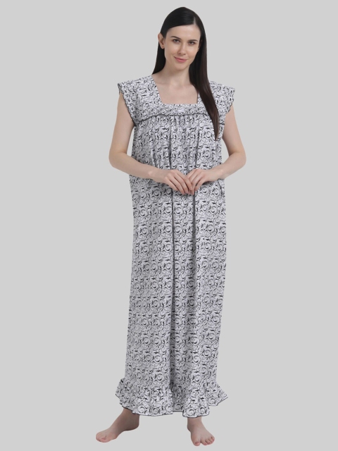

Shararat Black Printed Maxi Nightdress