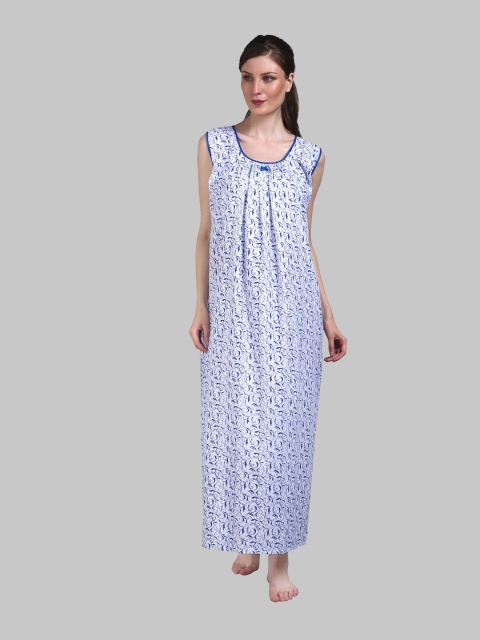 

Shararat Blue Printed Maxi Nightdress