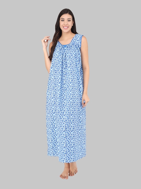

Shararat Blue Printed Maxi Nightdress