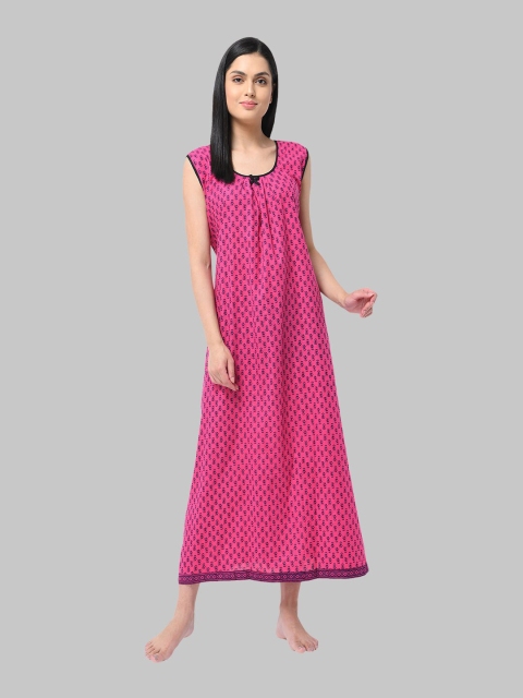 

Shararat Pink Printed Maxi Nightdress