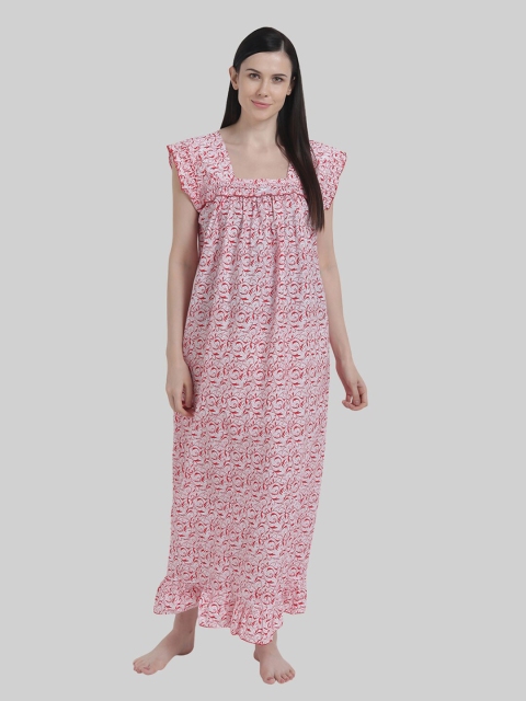 

Shararat Red Printed Maxi Nightdress