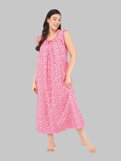 

Shararat Pink Printed Maxi Nightdress