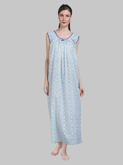 

Shararat Blue Printed Maxi Nightdress