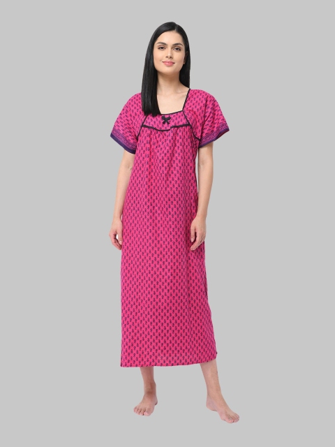 

Shararat Pink Printed Maxi Nightdress