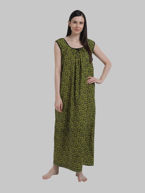 

Shararat Green Checked Maxi Nightdress