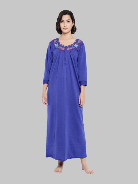

Shararat Blue Printed Maxi Nightdress