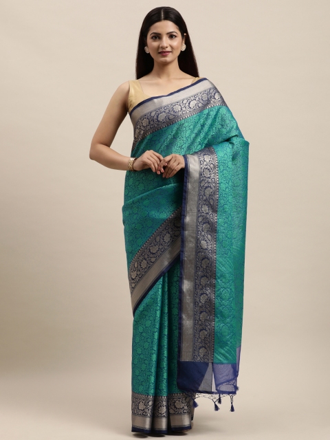 

MOHEY Blue Ethnic Motifs Art Silk Saree