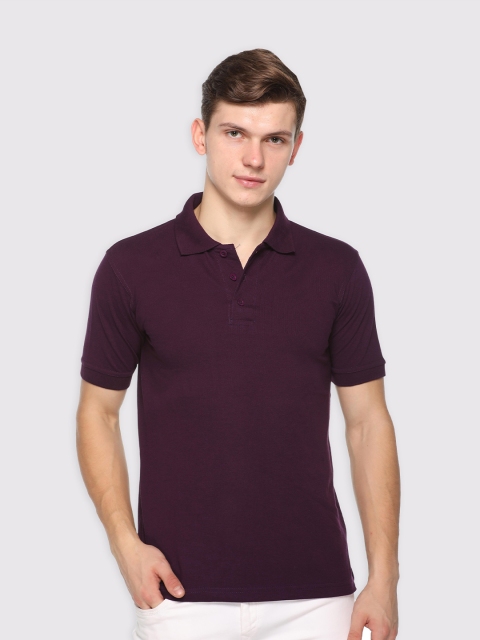 

Kanvin Men Purple Polo Collar T-shirt