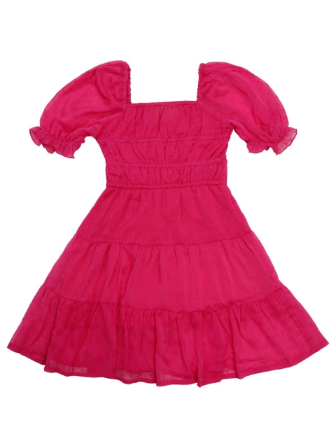 

NYNSH- PlusS Kids Pink Solid Fit and Flare Dress
