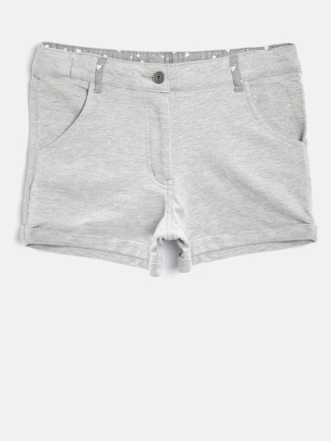 

Palm Tree Girls Grey Melange Solid Regular Fit Shorts