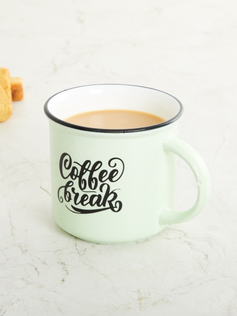 

Home Centre Green & Black Printed Bone China Glossy Mug