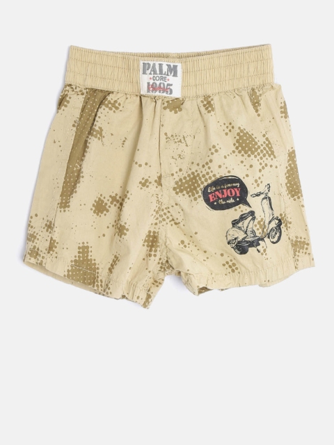 

Palm Tree Boys Khaki Printed Shorts