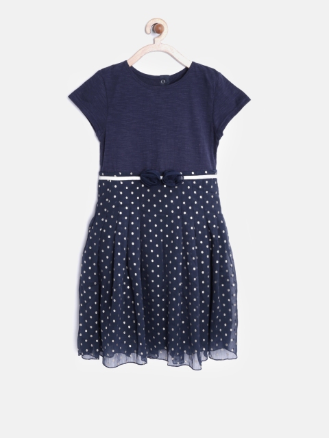 

Palm Tree Girls Navy Blue Printed Fit & Flare Dress