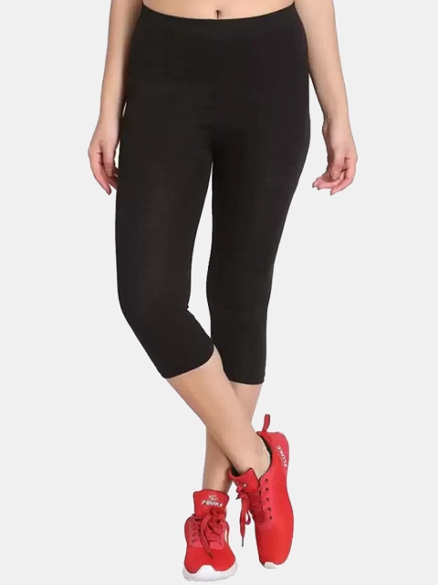 

FRENCH KLEIDER Girls Black Solid Skinny Fit Capris