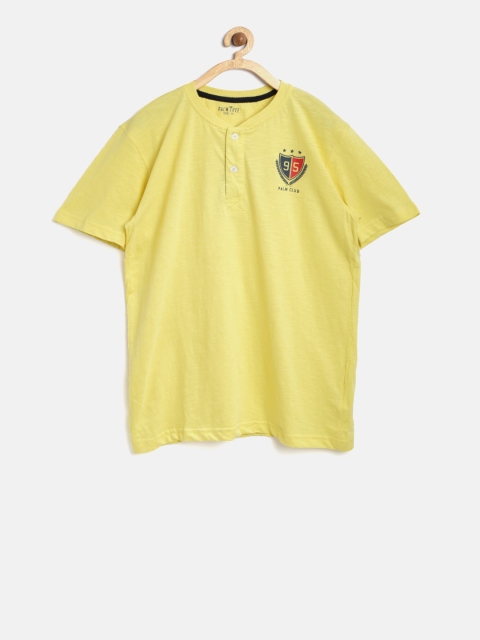

Palm Tree Boys Yellow Solid Henley Neck T-shirt
