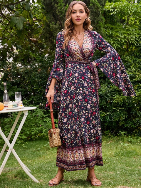 

La Aimee Women Classy Black Printed Dress