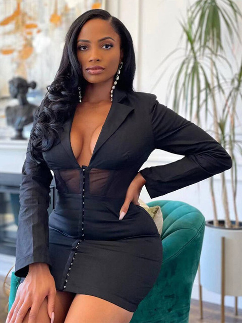 

La Aimee Black Bodycon Mini Dress