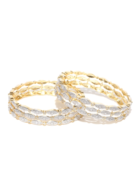 

YouBella Set of 2 Gold-Plated American Diamond Studded Bangles