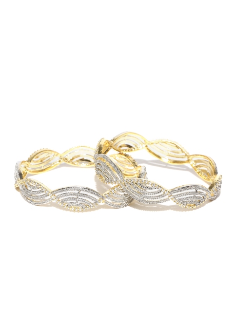 

YouBella Set of 2 Gold-Plated American Diamond Studded Bangles