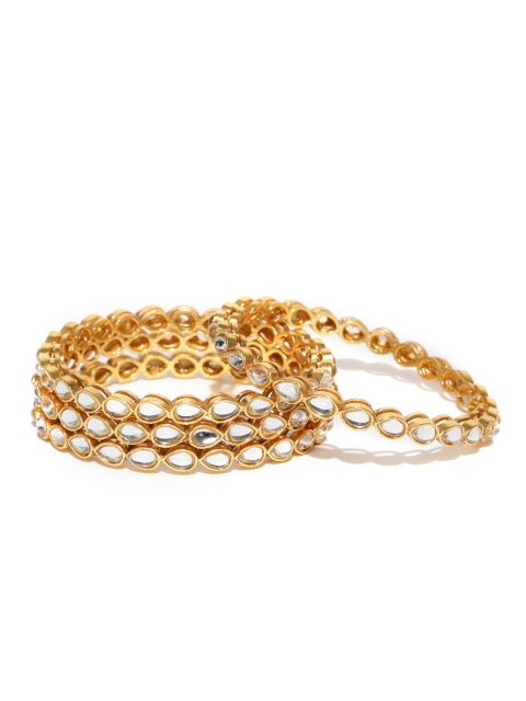 

YouBella Set of 4 Gold-Plated Kundan Stone-Studded Bangles