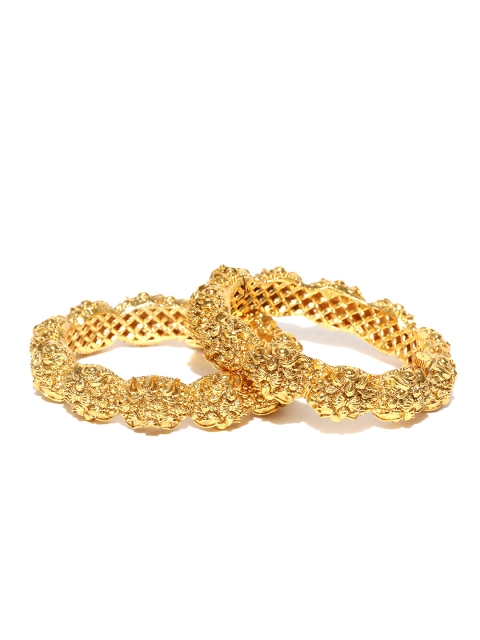 

YouBella Set of 2 Gold-Plated Textured Bangles