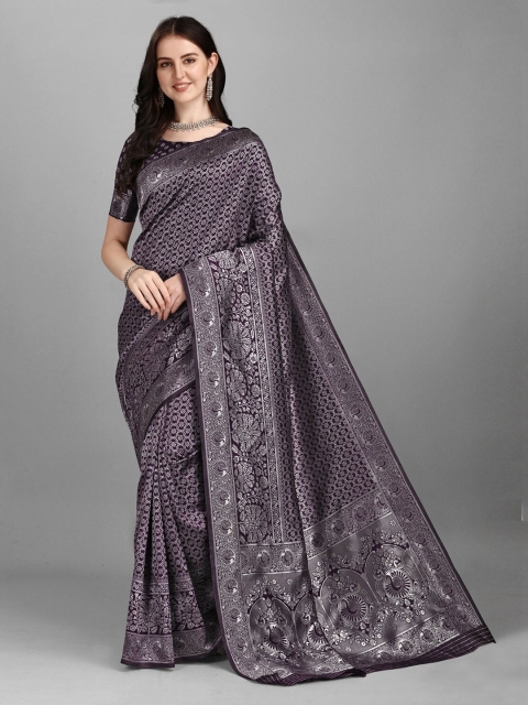 

Fashionuma Black & Silver Woven Design Art Silk Saree