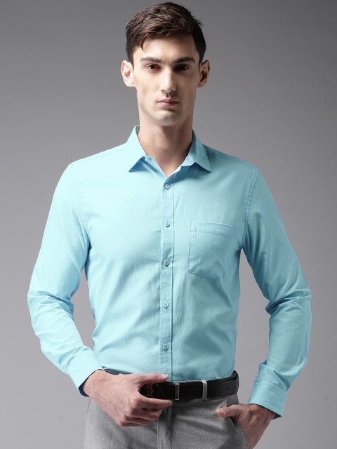

Moda Rapido Men Blue Regular Fit Solid Formal Shirt
