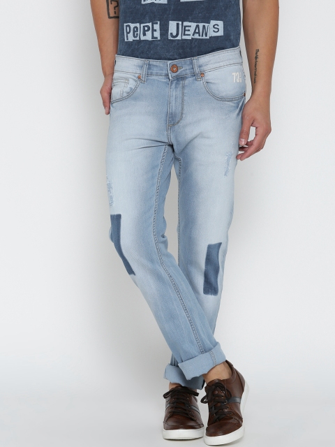 

Pepe Jeans Men Blue Mid-Rise Low Distress Jeans
