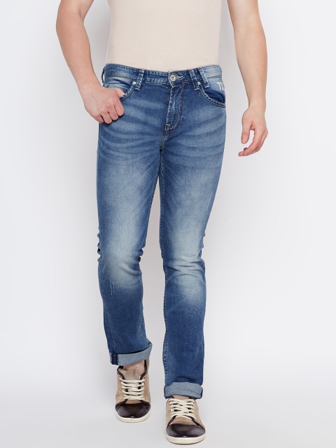 

Pepe Jeans Men Blue Vapour Slim Fit Low-Rise Low Distressed Stretchable Jeans