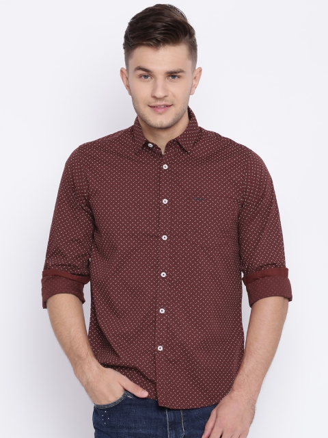 

Pepe Jeans Men Brown Semi Regular Fit Printed Casual Shirt
