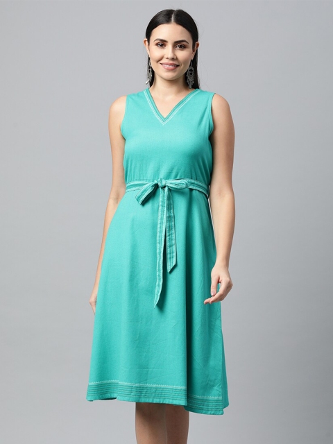 

KAMI KUBI Turquoise Blue A-Line Dress