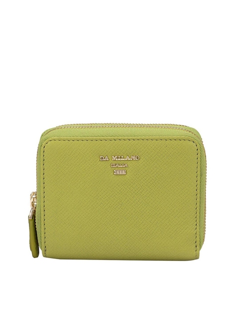 

Da Milano Women Green Textured Leather Two Fold Wallet
