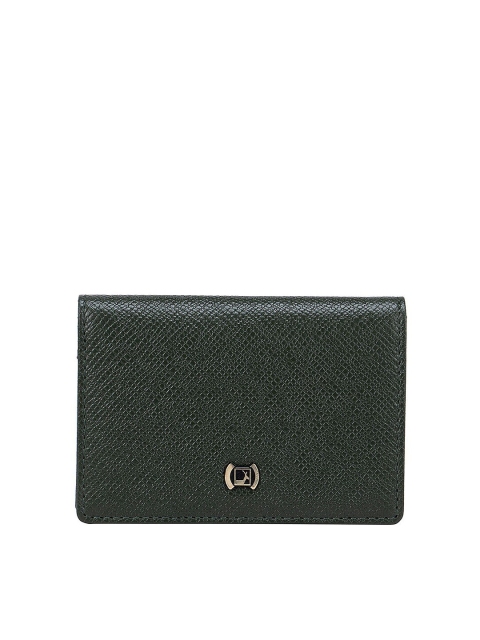 

Da Milano Men Green & Gold-Toned Textured Leather Card Holder