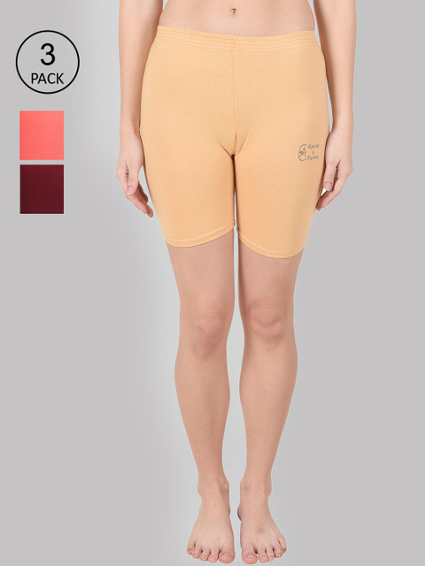 

Apraa & Parma Women Beige Slim Fit Cycling Sports Shorts