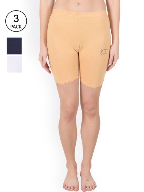 

Apraa & Parma Women Beige Pack Of 3 Slim Fit Cycling Sports Shorts