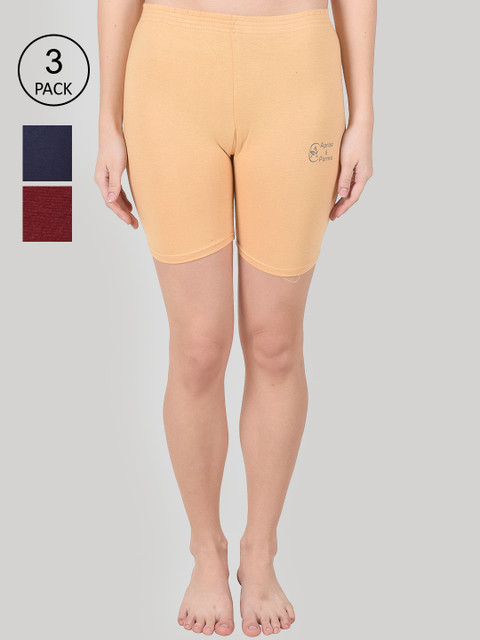 

Apraa & Parma Women Beige Slim Fit Cycling Sports Shorts