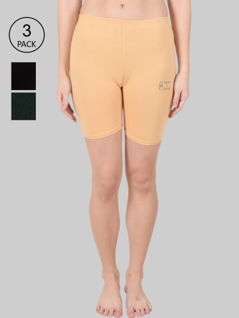 

Apraa & Parma Women Beige Pack Of 2 Slim Fit Cycling Sports Shorts