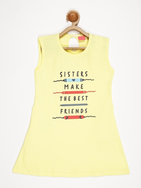 

V2 Value & Variety Girls Yellow A-Line Dress