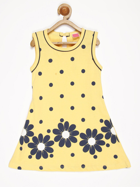 

V2 Value & Variety Yellow Floral A-Line Dress