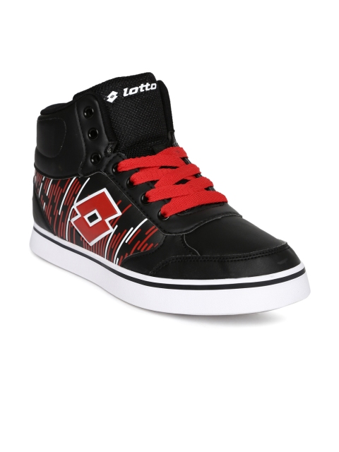 

Lotto Men Black Printed Mid-Top Sneakers