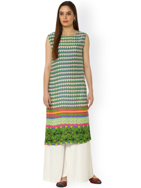

Soch Women Multicoloured Printed Straight Kurta, Multi