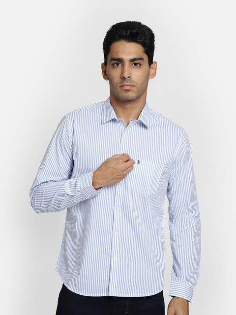 

Aazing London Men Blue Classic Striped Long sleeve Casual Shirt